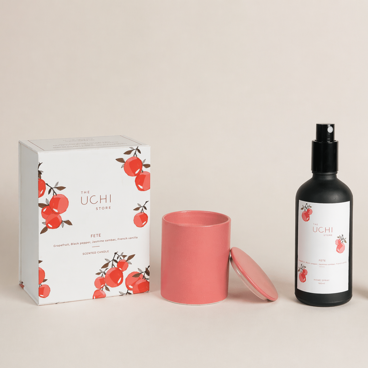 Ceramic candle and home spray bundle
