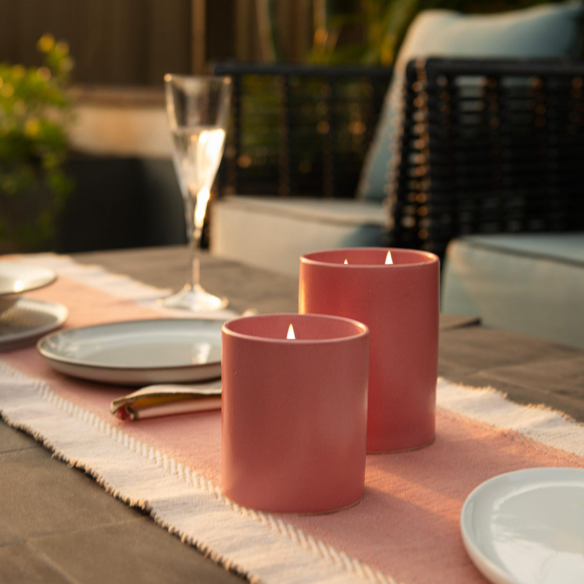 Fête candle with refill program option