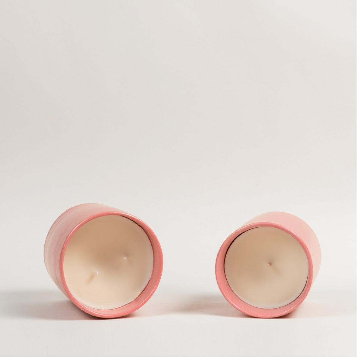 Close-up of Flame candle wick and soy wax blend