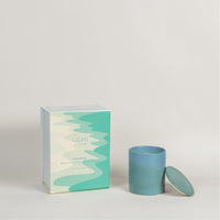 Raindrops fresh citrus herby candle in teal ceramic jar