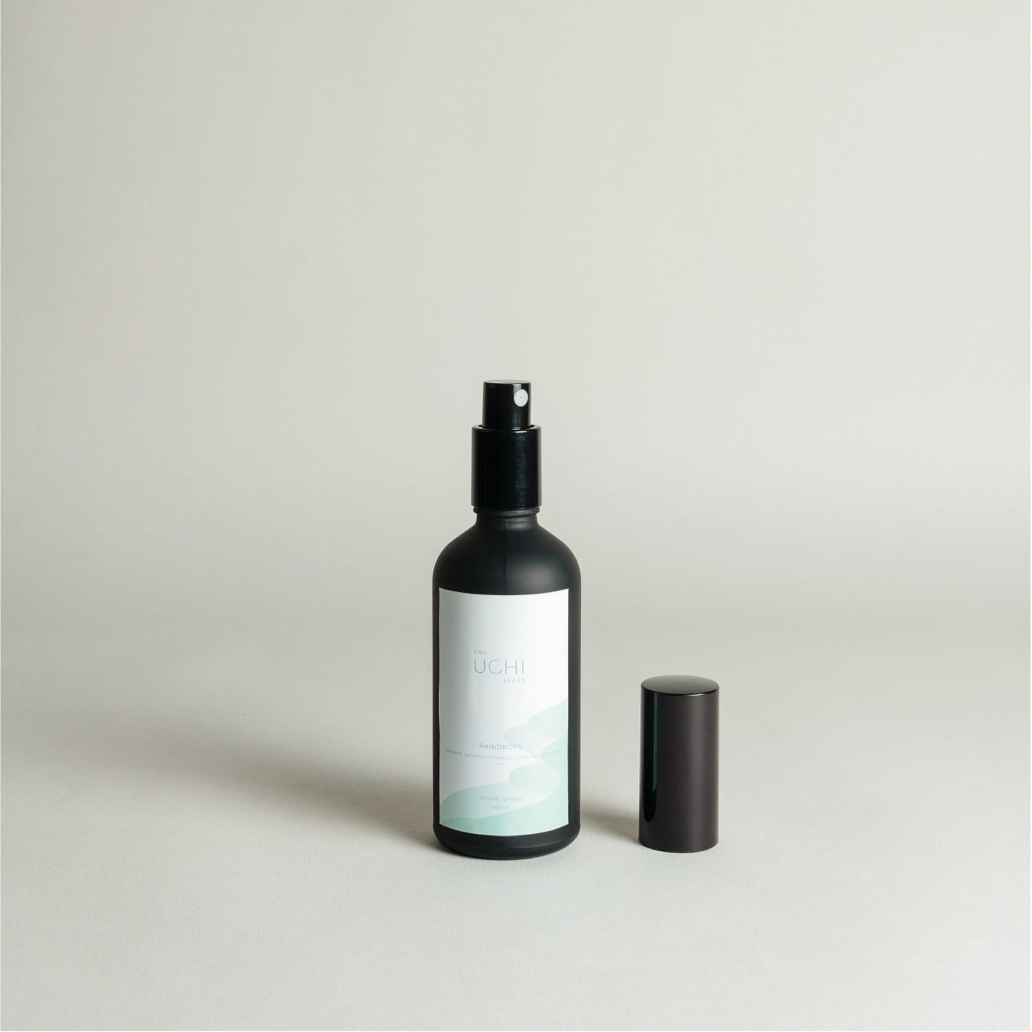 Raindrops room spray by The Uchi Store with citrus and green tea notes