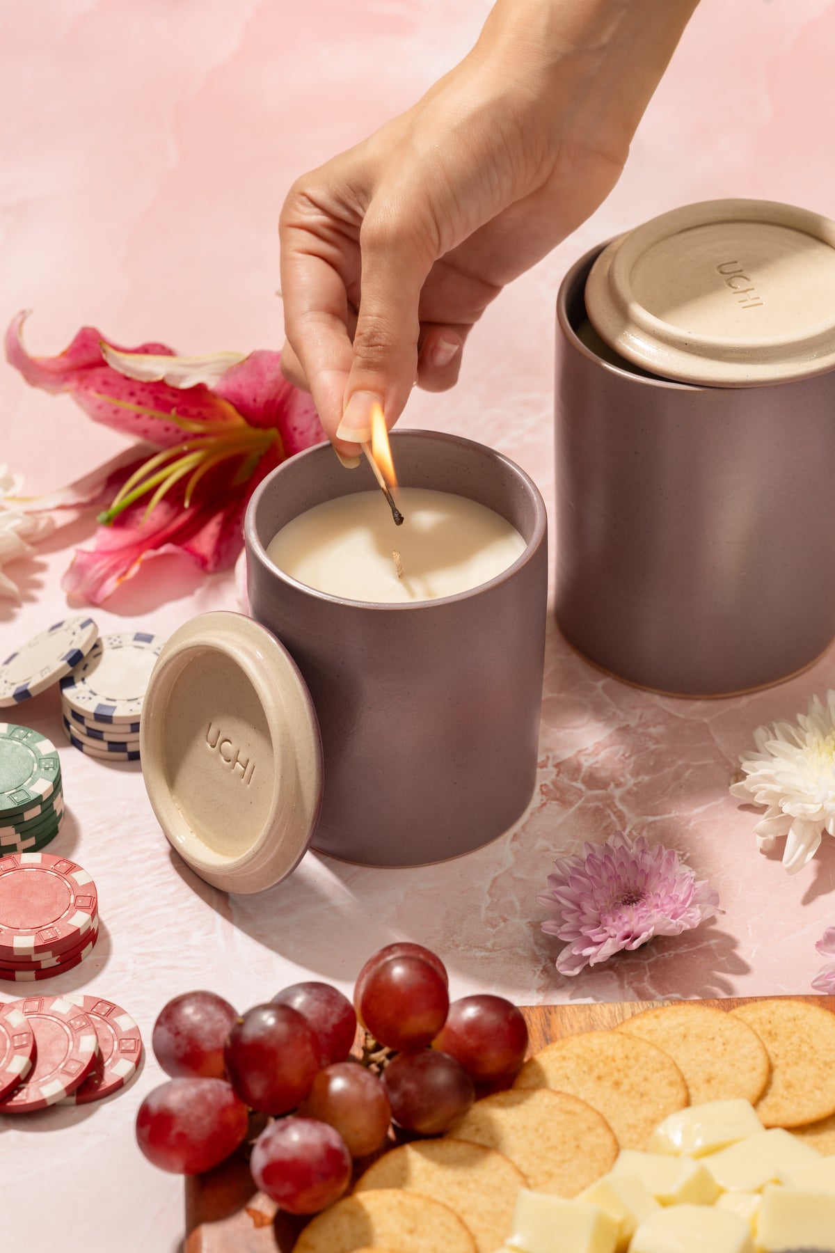 Handcrafted soy wax Velours candle for indulgent ambience